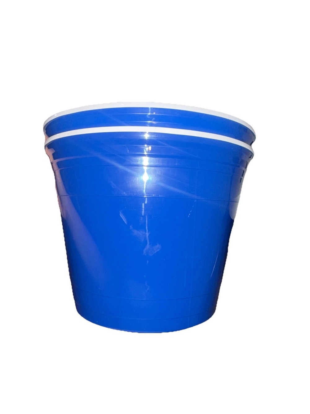 3 Pack Heavy-Duty Blue Disposable Party Bucket - Multipurpose Serve & Chill